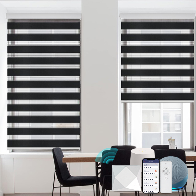 Motorized Zebra Blinds Motorized Zebra Blinds