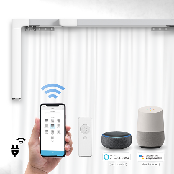 Smart Home Electric Automated Curtain Track System – Extendable Design – Easy Remote/ App/ Voice Control