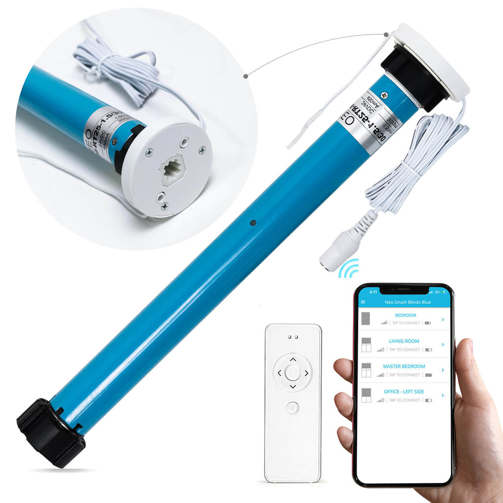 Moteur tubulaire DIY 25 mm RT25 24 V DC enfichable pour stores avec tube 1,5 pouces/38 mm, télécommande ou contrôle par application via Blue LINK Moteur tubulaire DIY 25 mm RT25 24 V DC enfichable pour stores avec tube 1,5 pouces/38 mm, télécommande ou contrôle par application via Blue LINK