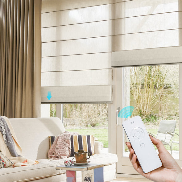 Stores Shangri-la motorisés SHEER Smart Home avec filtrage de la lumière, 6 couleurs