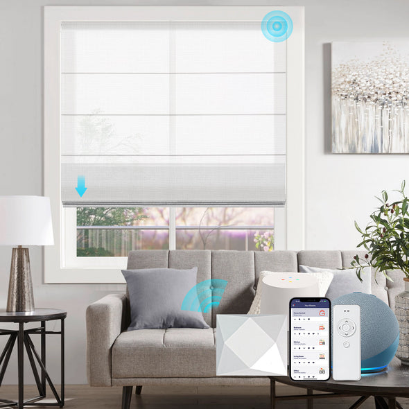 Stores Shangri-la motorisés SHEER Smart Home avec filtrage de la lumière, 6 couleurs