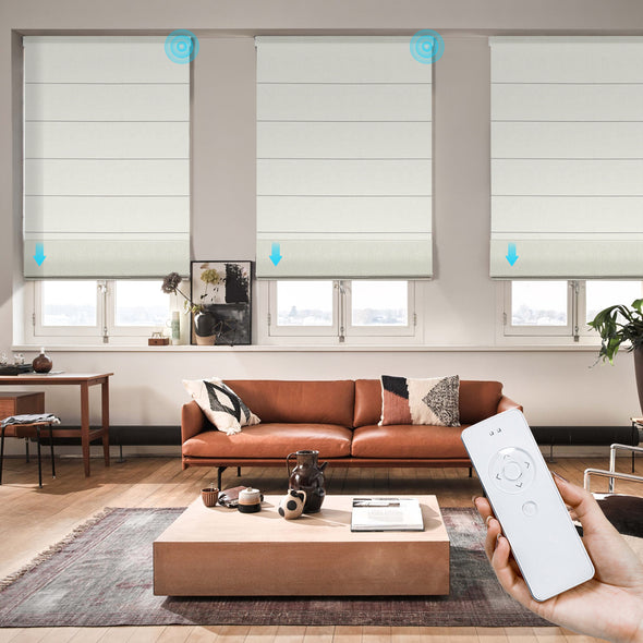 SORRENTO Smart Home Motorized Blackout Roman Shades, 3 colors