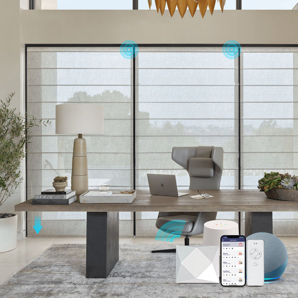 Stores Shangri-la motorisés SHEER Smart Home avec filtrage de la lumière, 6 couleurs