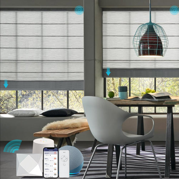 Stores Shangri-la motorisés SHEER Smart Home avec filtrage de la lumière, 6 couleurs