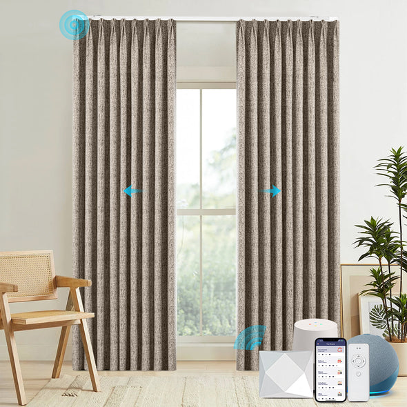 BRISK Custom Motorized 70% Blackout Curtains, 3 Colors