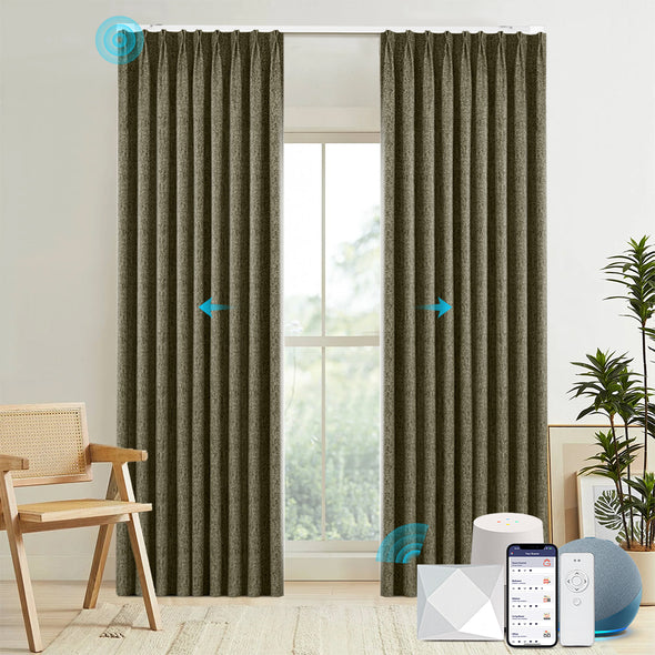 BRISK Custom Motorized 70% Blackout Curtains, 3 Colors