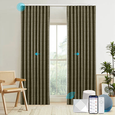 BRISK Custom Motorized 70% Blackout Curtains, 3 Colors