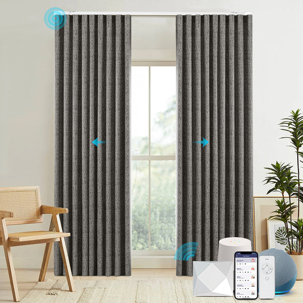 BRISK Custom Motorized 70% Blackout Curtains, 3 Colors
