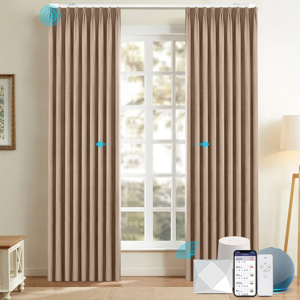 BAMNIA Custom Motorized 95% Blackout Curtains, 6 Colors