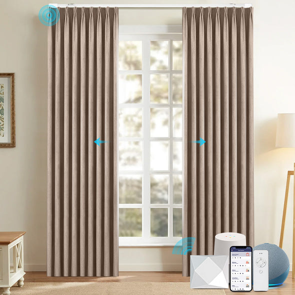 BAMNIA Custom Motorized 95% Blackout Curtains, 6 Colors