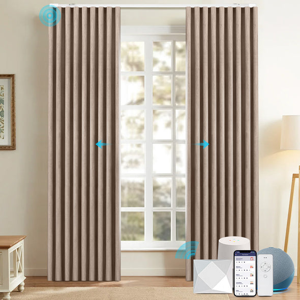 BAMNIA Custom Motorized 95% Blackout Curtains, 6 Colors