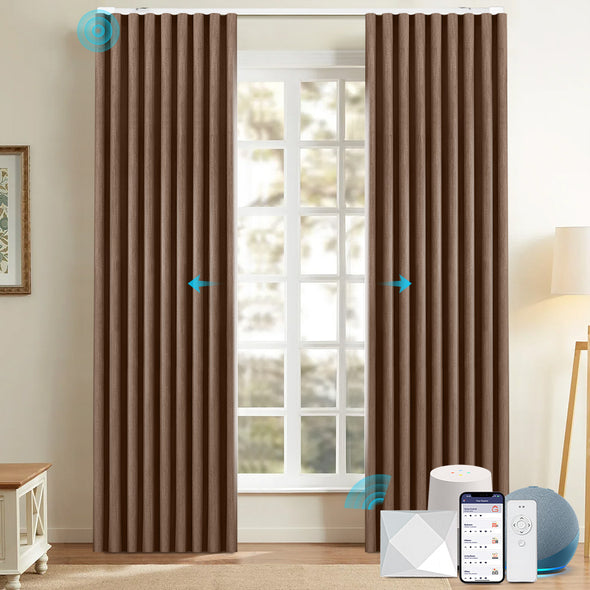 BAMNIA Custom Motorized 95% Blackout Curtains, 6 Colors