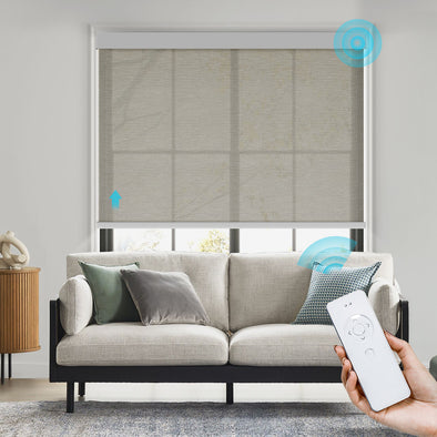 COTTON Smart Home Motorized Roller Blinds Light Filtering, 5 colors