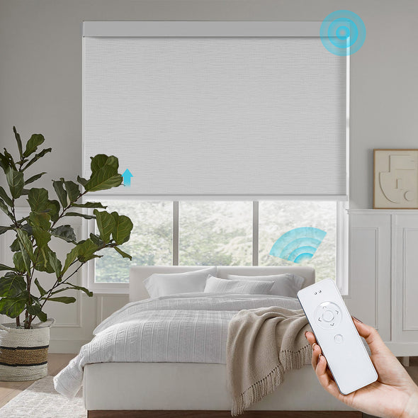 COTTON Smart Home Motorized Blackout Roller Blinds, 5 colors