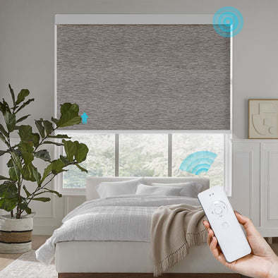 COTTON Smart Home Motorized Blackout Roller Blinds, 5 colors