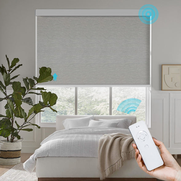 COTTON Smart Home Motorized Blackout Roller Blinds, 5 colors