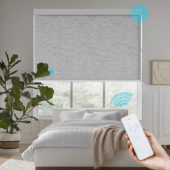 COTTON Smart Home Motorized Blackout Roller Blinds, 5 colors