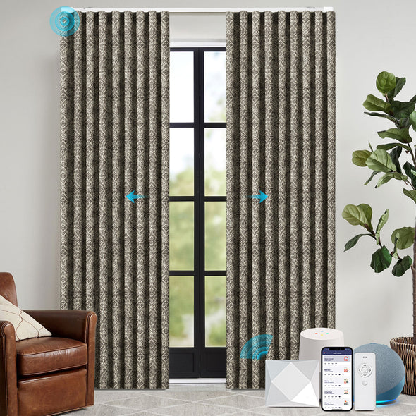 DENTELLE Custom Motorized 95% Blackout Curtains