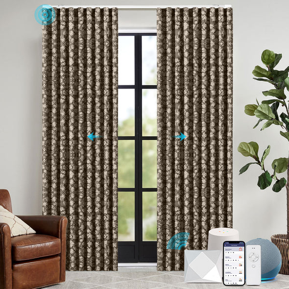 FLOVIA Custom Motorized 95% Blackout Curtains