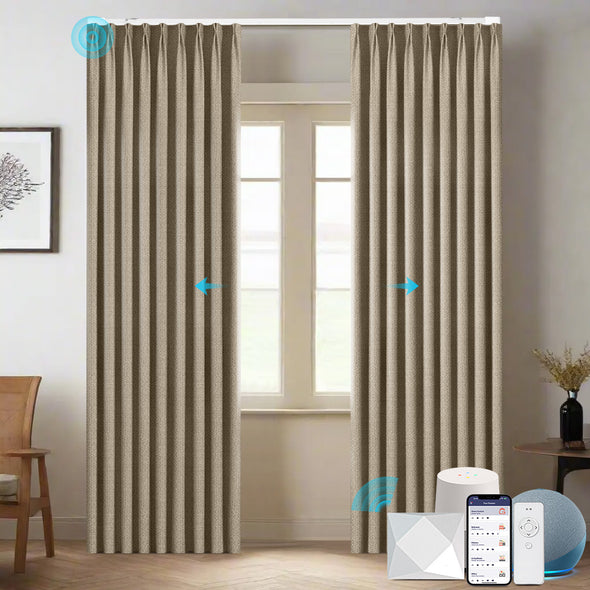 TESS Custom Motorized 95% Blackout Curtains, 7 Colors