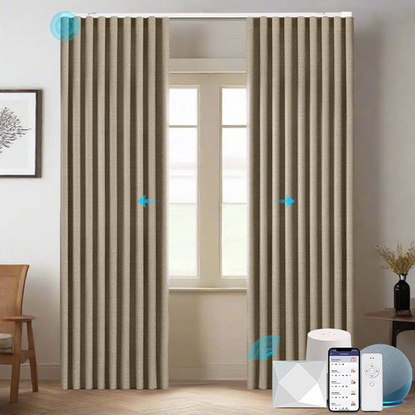 TESS Custom Motorized 95% Blackout Curtains, 7 Colors