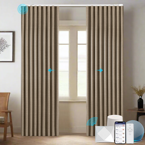 TESS Custom Motorized 95% Blackout Curtains, 7 Colors