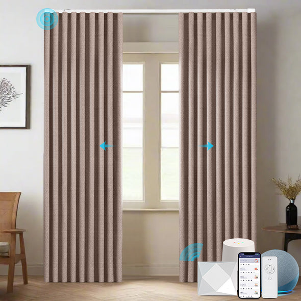 TESS Custom Motorized 95% Blackout Curtains, 7 Colors