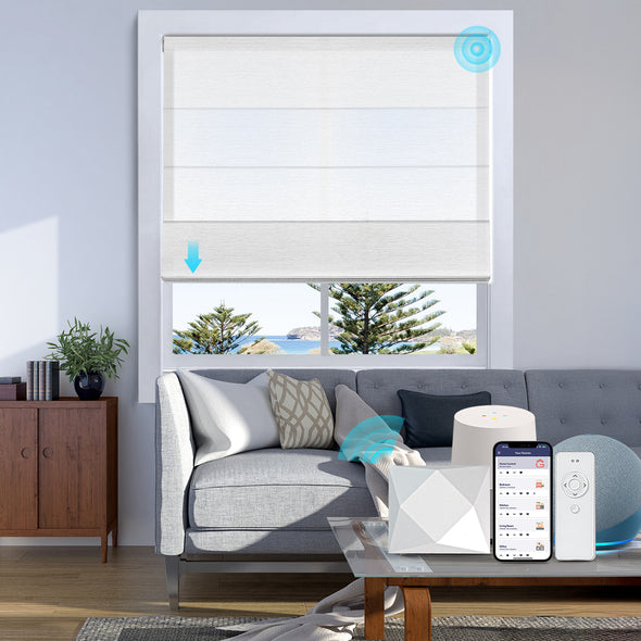 Stores Shangri-la motorisés SHEER Smart Home avec filtrage de la lumière, 6 couleurs