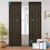 LOOM custom motorized blackout curtains in ripplefold style, shown in warm beige with subtle geometric texture. Smart control via app, remote, and voice assistant integration, ideal for modern smart interiors.

