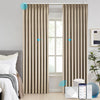 Electric curtains from LUMI series installed in a living room.