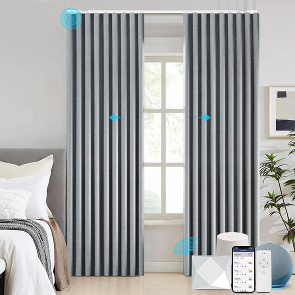 LUMI Custom Motorized Curtains with 80% Blackout, 3 Colors