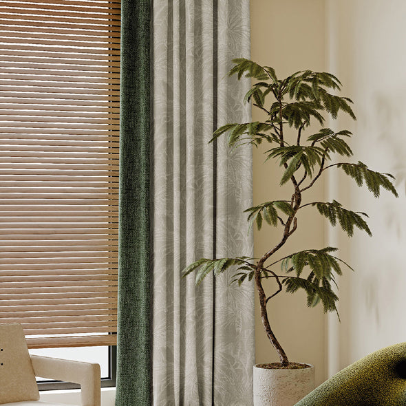 MELLOW series curtains hanging in a living room.