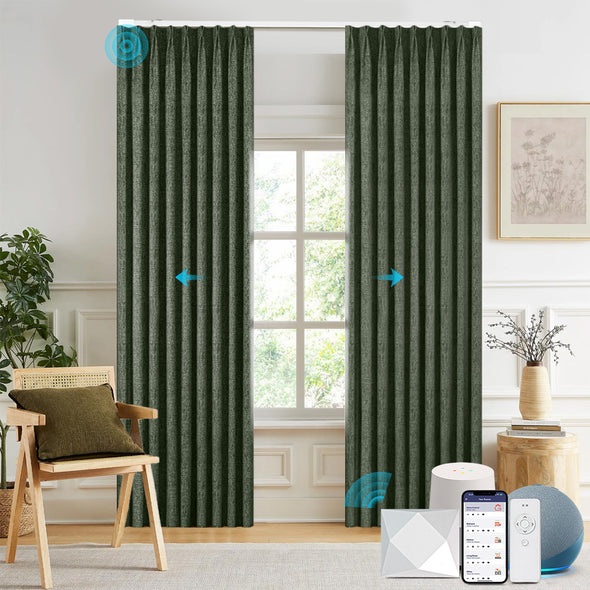 MELLOW Custom Motorized 80% Blackout Curtains, 4 Colors