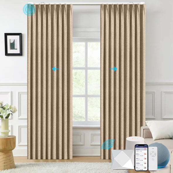 NUBRA Custom Motorized 80% Blackout Curtains, 2 Colors