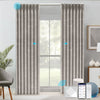 Smart STRONA motorized blackout curtains with elegant pinch pleat design, voice and app control