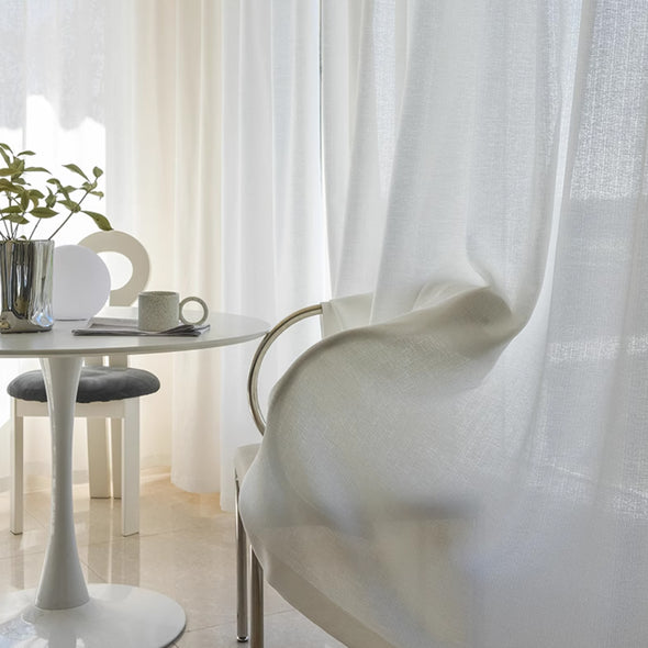 PEARL Custom Motorized Sheer Curtains, White, up to 6m / 236"