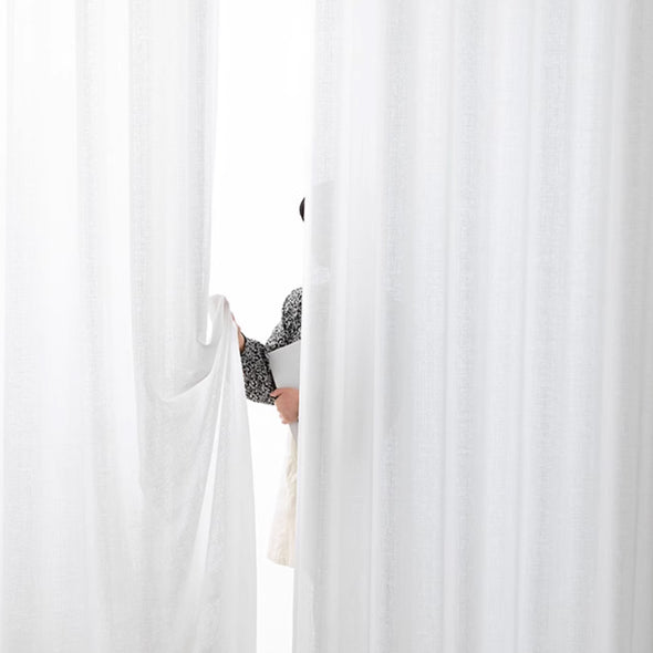 PEARL Custom Motorized Sheer Curtains, White, up to 6m / 236"