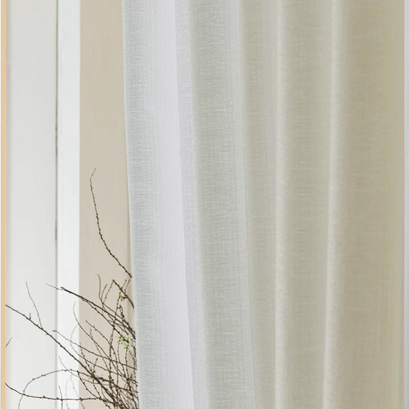 PEARL Custom Motorized Sheer Curtains, White, up to 6m / 236"