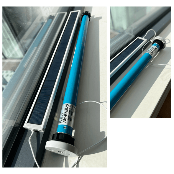 Panneau de charge solaire GoSmart pour stores enrouleurs motorisés à usage intérieur uniquement - Compatible avec les moteurs tubulaires Neo Blue