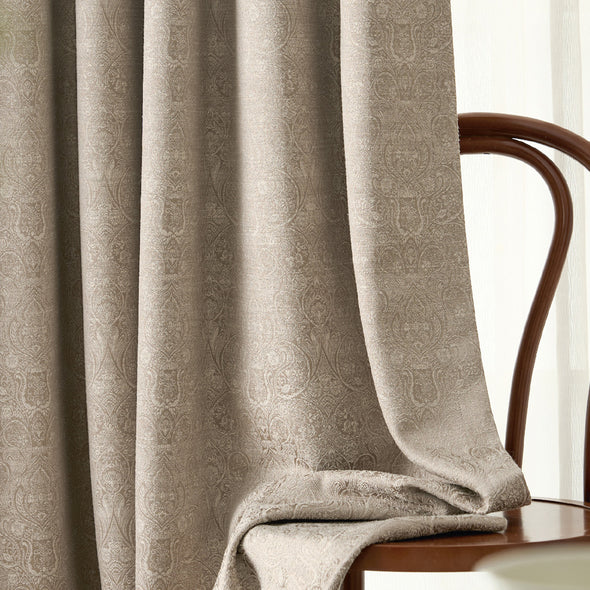 TIRAZ motorized curtains with remote and smart app control, soft textured fabric in modern room