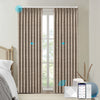 TIRAZ pinch pleat motorized curtains with remote and smart app control, soft  textured fabric in modern room