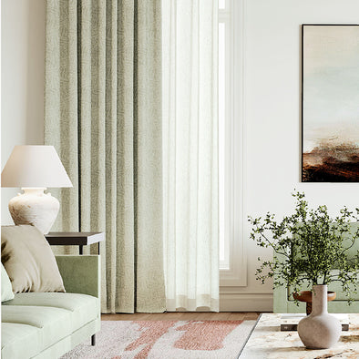 ZENIA series motorized curtain in natural living room