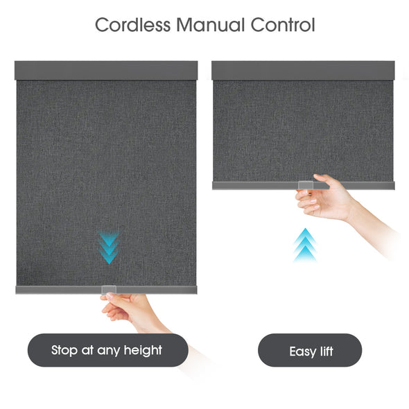 VELA HYBRIX Smart & Manual 2-IN-1 Dual Control Blackout Roller Blinds, OEKO-TEX® & GREENGUARD certified