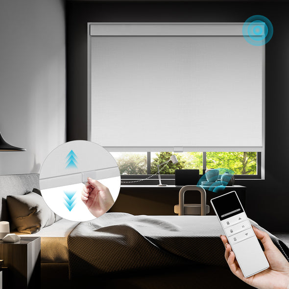 SERENA HYBRIX Smart & Manual 2-IN-1 Dual Control Blackout Roller Blinds, OEKO-TEX® & GREENGUARD certified