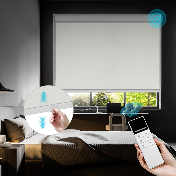 SERENA HYBRIX Smart & Manual 2-IN-1 Dual Control Blackout Roller Blinds, OEKO-TEX® & GREENGUARD certified