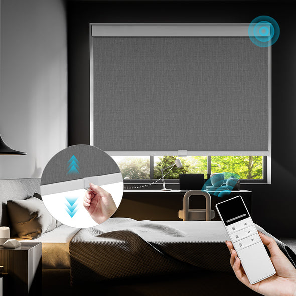 SERENA HYBRIX Smart & Manual 2-IN-1 Dual Control Blackout Roller Blinds, OEKO-TEX® & GREENGUARD certified