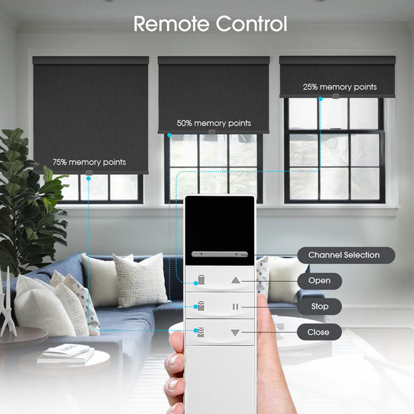 SERENA HYBRIX Smart & Manual 2-IN-1 Dual Control Blackout Roller Blinds, OEKO-TEX® & GREENGUARD certified