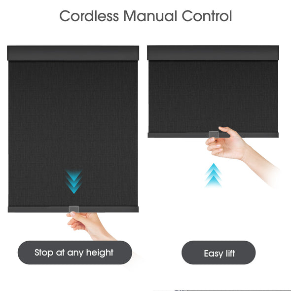 SERENA HYBRIX Smart & Manual 2-IN-1 Dual Control Blackout Roller Blinds, OEKO-TEX® & GREENGUARD certified