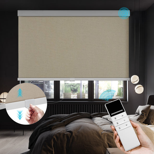VELA HYBRIX Smart & Manual 2-IN-1 Dual Control Blackout Roller Blinds, OEKO-TEX® & GREENGUARD certified