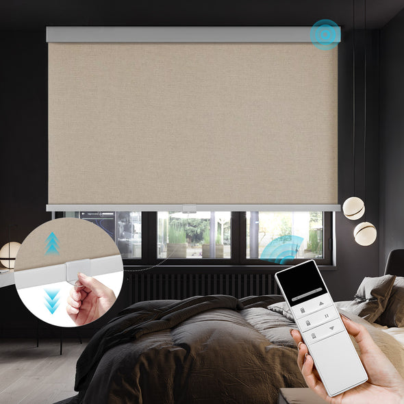 VELA HYBRIX Smart & Manual 2-IN-1 Dual Control Blackout Roller Blinds, OEKO-TEX® & GREENGUARD certified